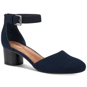 Elegant Navy Ankle Strap Block Heels - Style & Co